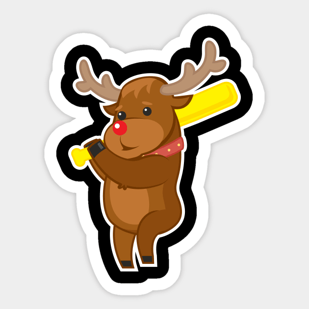 Baseball Christmas Reindeer Sticker by RJCatch